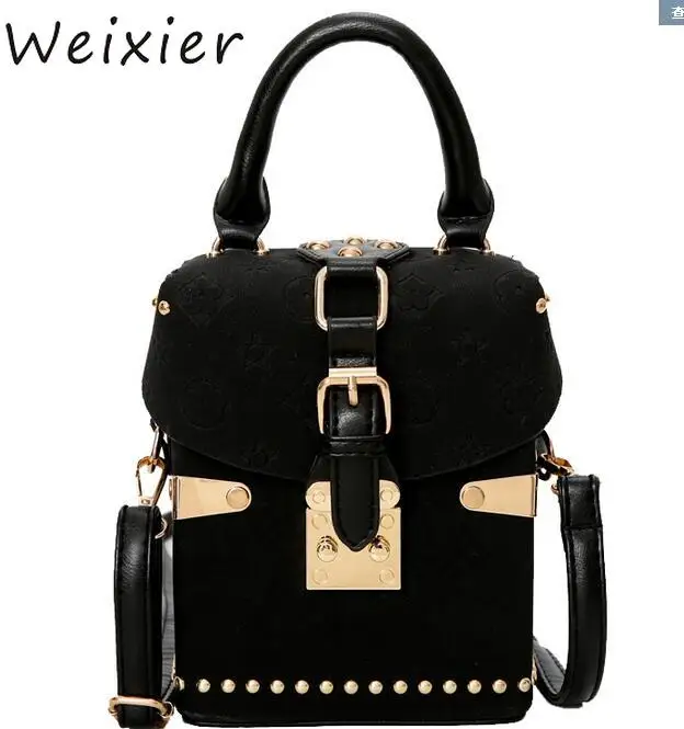 

WEIXIER droopshipping 2019 New wave fashion atmosphere box package square bag Korean version of the wild Messenger bag LQ-45