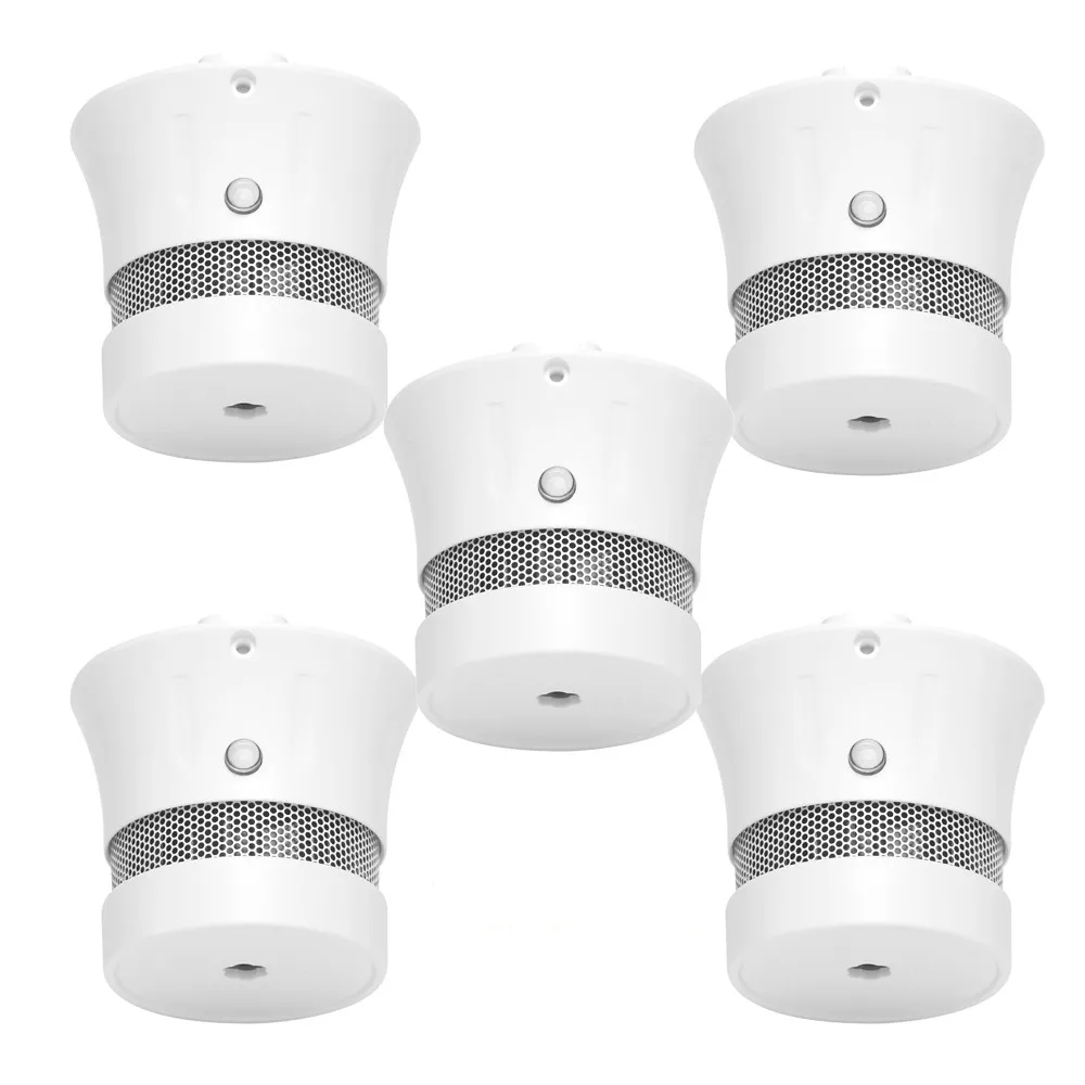

EN14604 5PCS Smoke Detector CE Certified Photoelectric Smoke Sensor Fire Alarm with 5-Year Battery Operated 85dB