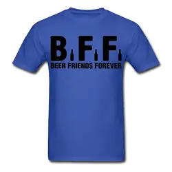 BFF пиво друзья навсегда Для мужчин футболка игра рубашка Топ Ти Прохладный Повседневное рукава хлопковая Футболка Мода среднего возраста