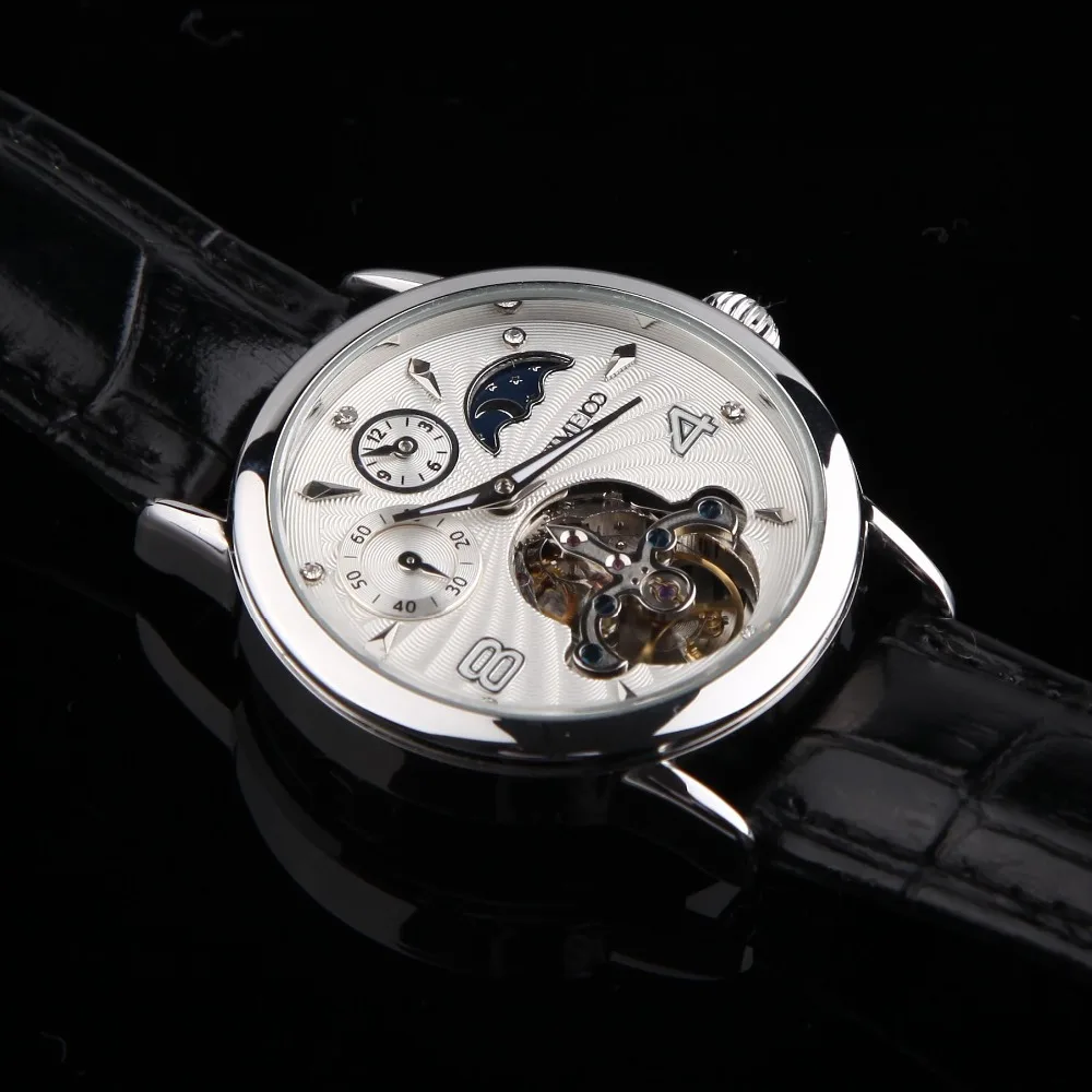 Time100 الرجال التلقائي الذاتي الرياح الميكانيكية ووتش أسلوب الشمس مرحلة الهيكل العظمي توربيون الأسود جلدية حزام ساعات للرجال Time100 الرجال التلقائي الذاتي الرياح الميكانيكية ووتش أسلوب الشمس مرحلة الهيكل العظمي توربيون الأسود جلدية حزام ساعات للرجال