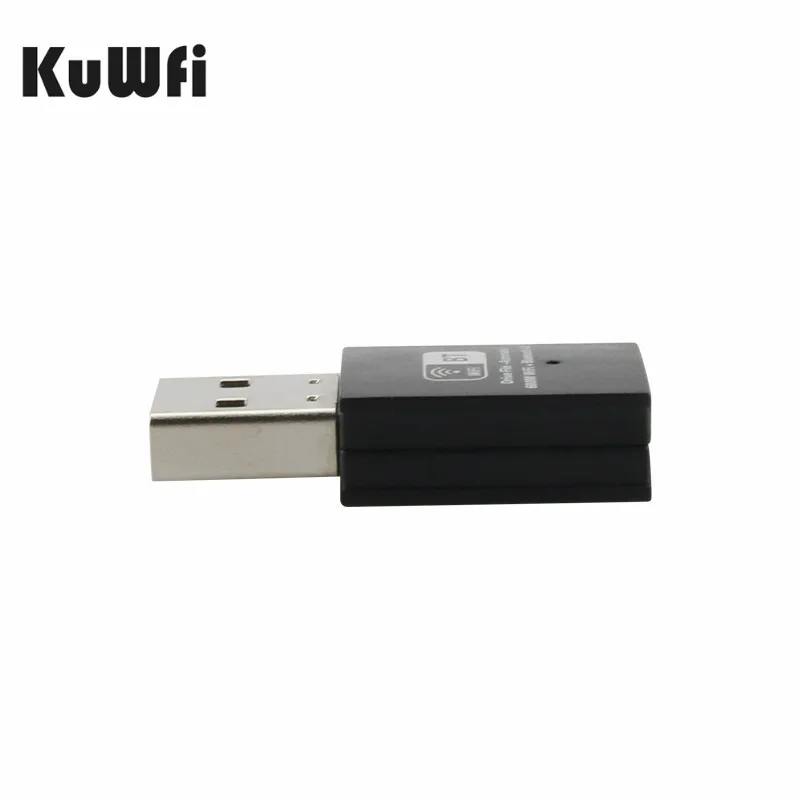 KuWFi USB WiFi адаптер 2,4 ГГц 5 ГГц антенна Wi-Fi ПК Мини Беспроводная компьютерная сеть картоприемник двухдиапазонный 802.11b/n/g/ac