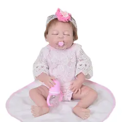 23 "Boneca reborn baby куклы 57 см bebes reborn com corpo де силиконовые menina bonecas может купаться винил кукла новорожденного для девочек