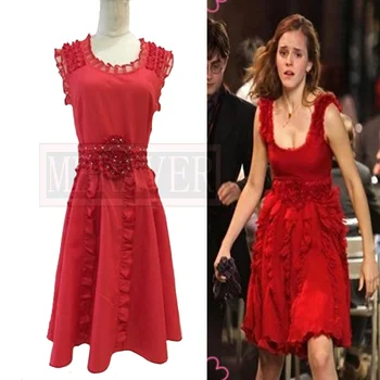 

The Deathly Hallows Hermione Granger Red Sleeveless Dresses Cosplay Costume Halloween Uniform Outfit Customize Any Size