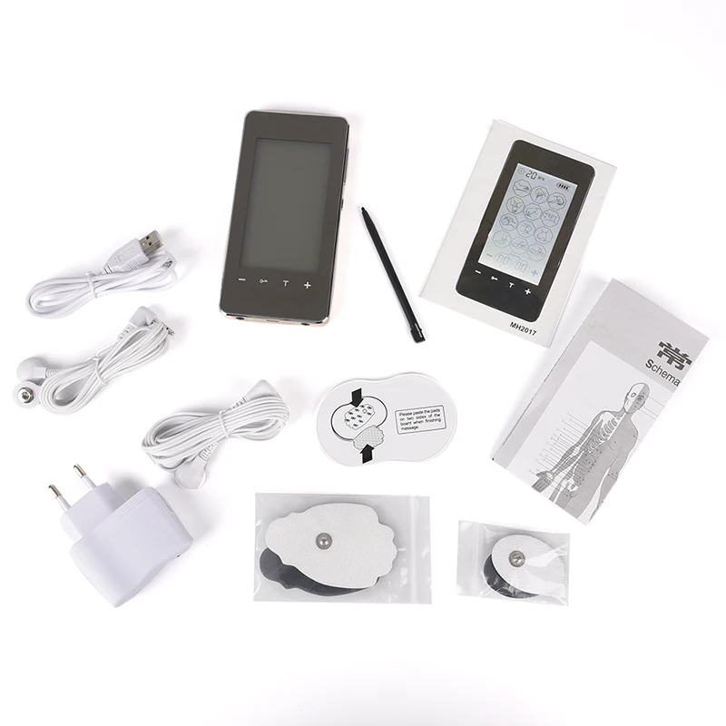 Muscle Therapy Massager Electronic Pulse Massage With 2 Pairs Electrodes 2 Channels Recharge Electrical Stimulator Body Relax