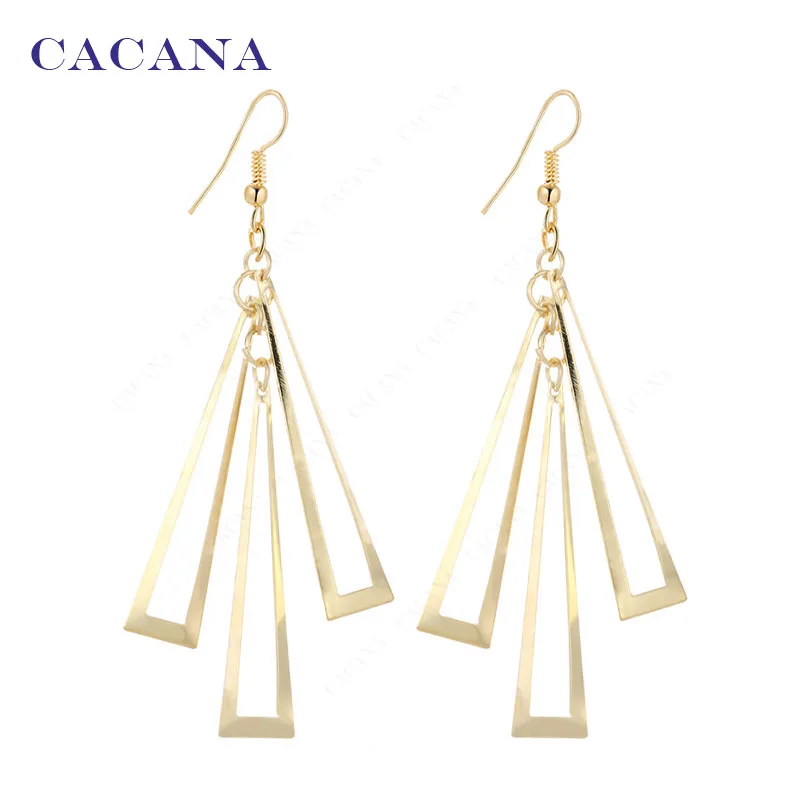 CACANA Dangle Long Earrings Hollow Rectangle Style For Women Bijouterie Hot Sale No.A87 A88 | Украшения и аксессуары