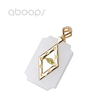 

Fashion 925 Sterling Silver White Stone Tag Pendant for Women Girls Free Shipping