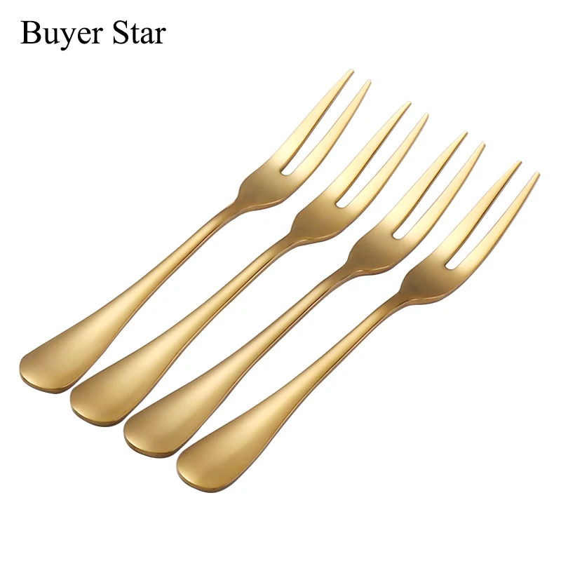 12 pcs lot Hotel restaurant Party Golden font b salad b font Snail Fork Dessert Stainless