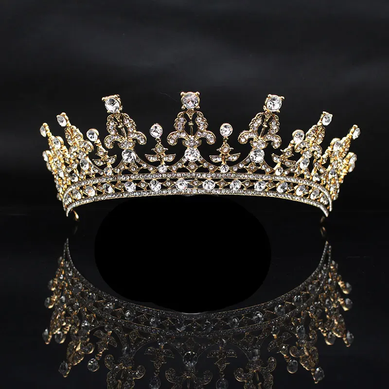 

Silver/Gold Crystal Rhinestone Princess Noiva Diadem Headdress Bride Bridesmaid Crown Tiara Wedding Hair Jewelry Accessories BH