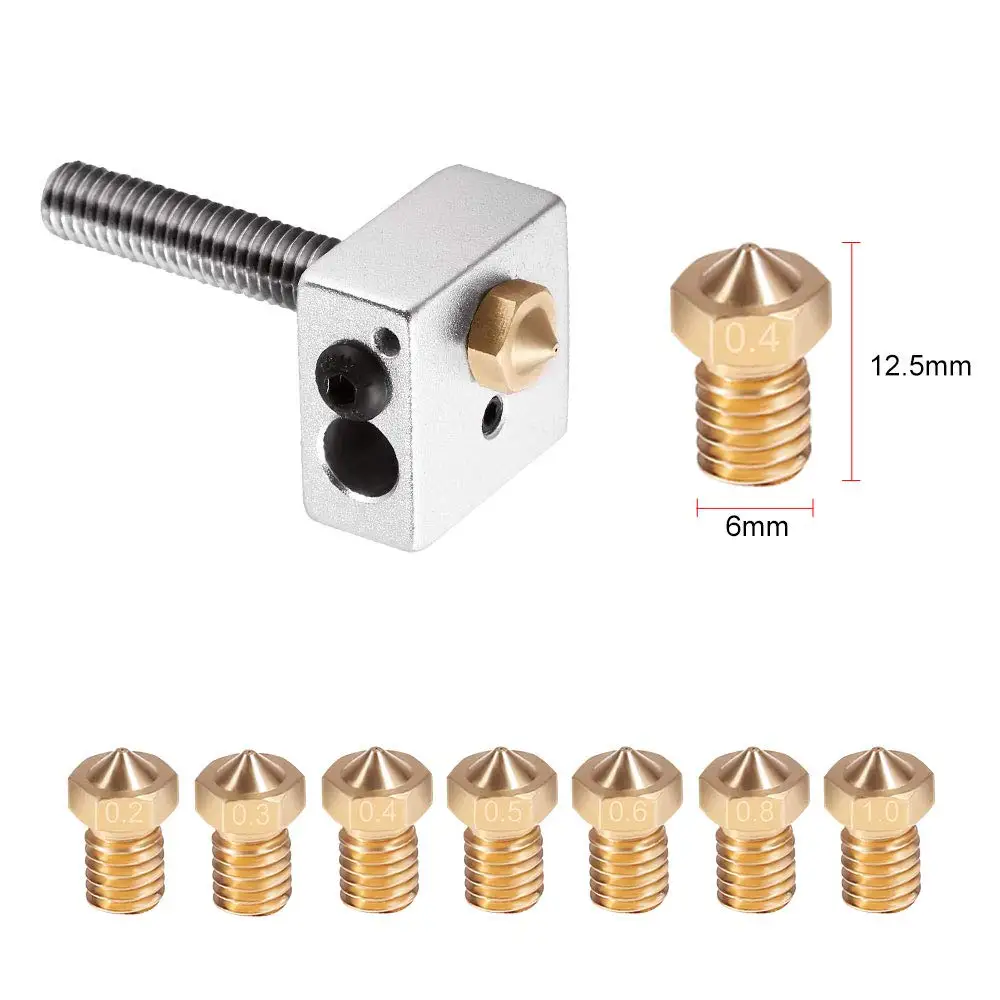 20 шт. M6 3D сопла для принтера с 10 чистящих игл комплект, V6 V5 латунь Exruder насадка Печатающая головка для E3D Makerbot