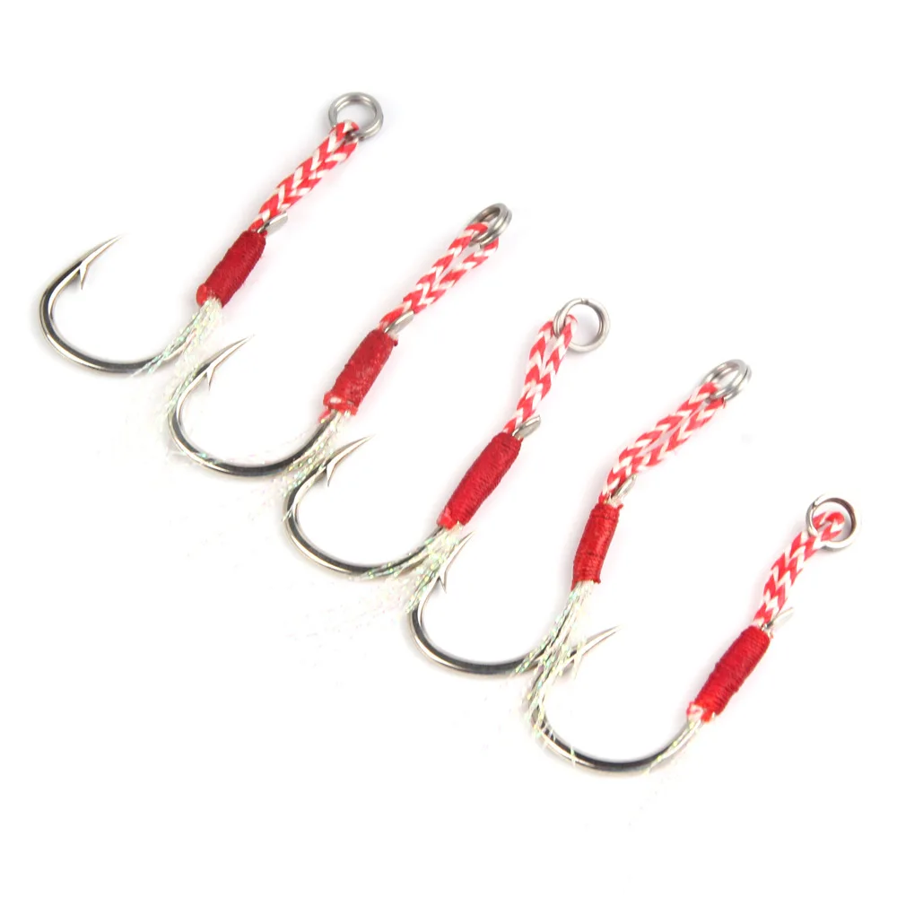 5PCS High Carbon High Quality Steel Fishing Hooks Set Fly Fishhooks Jig Barbed Hole For Fishing Accessories Pesca 10# 20# jooyoo
