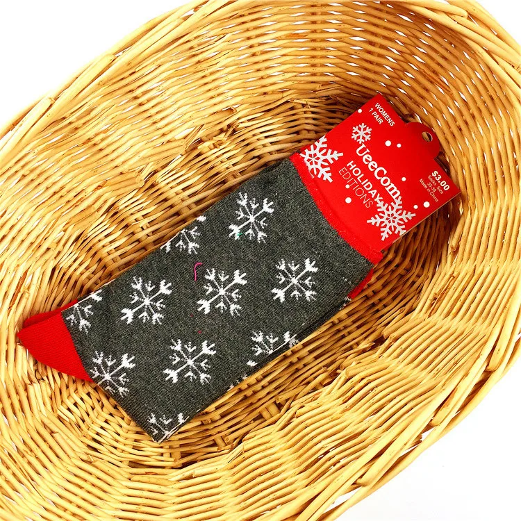 Зимние носки, рождественские хлопковые рождественские носки, милые носки с лосем/снежинками/Санта Клаусом, праздничные носки, мужские носки - Цвет: 7