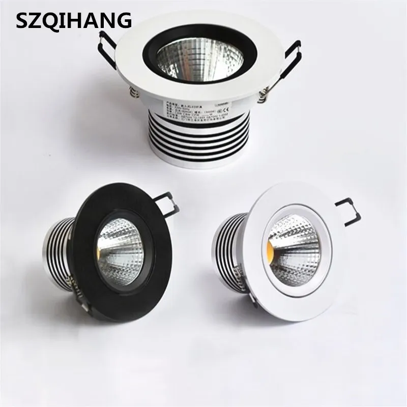 

High Quality Epistar LED COB Recessed Downlight Dimmable10w 15w LED Spot lamp Dimming Ceiling Lamp light 110v 220v