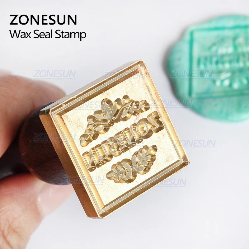  ZONESUN Custom Wax Seal Stamp With Wood Handle for Gift Packing Letter Envelopes Parcels DIY Weddin - 33048178136