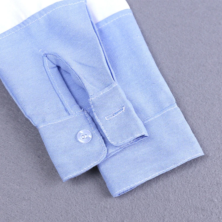 B 2pcs set long sleeve shirt turn down collar jeans (6)