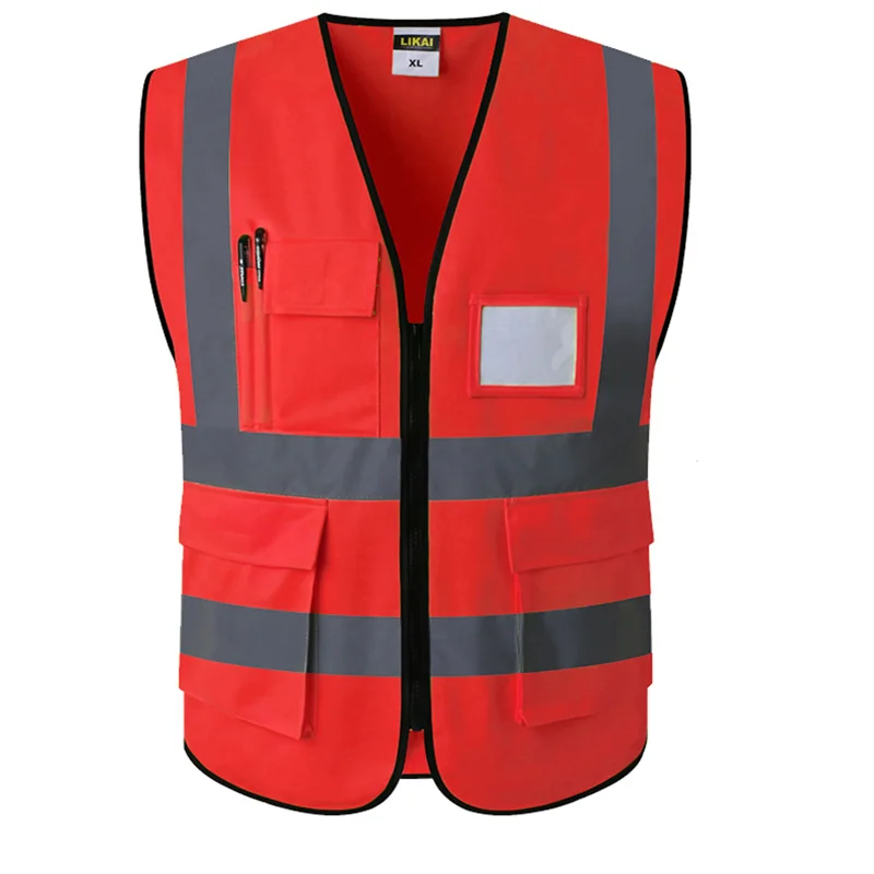 

Red Reflective Vest Reflective Safety Clothing Workplace Road Working Motorcycle Cycling Sports Outdoor Print LOGO #002