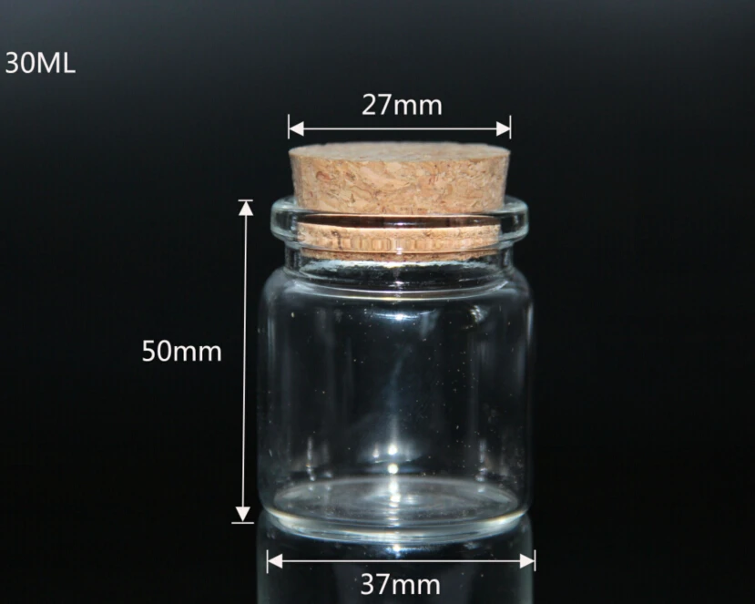 5pcs 20ml 30ml 40ml 50ml 60ml 70ml 100ml Clear Glass Bottles Vials Jars with Cork Stopper DIY Wedding Home Decor Storage Jars