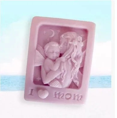 

mother holding here baby Love Mom Craft Art Silicone Soap Mold Craft Molds DIY