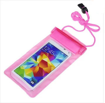 VBNM прозрачный водонепроницаемый чехол для мобильного телефона, сумка, чехол для iPhone 4 5 6 7 Plus Galaxy S4 5 6 Note 2 3 Honor 6 Plus MI 3 4 - Цвет: Розовый