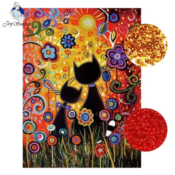 

JOY SUNDAYDIY Beads, needlework, DIY, beaded cross stitch, embroidery stitch, precise print, pattern with small flowers 9