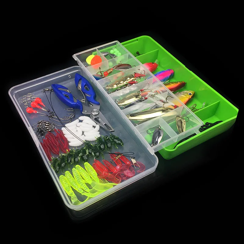 102pcs/Box Fishing Lure Set Multifunctional Full Swimming Layer