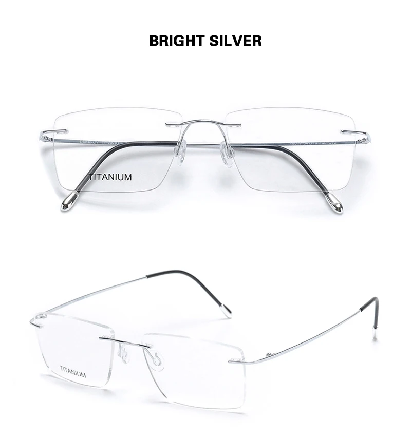 Титановые очки без оправы, мужские очелари очки, минус, близорукие очки, оправа, прозрачные модные женские очки для прогрессивной широкой 140
