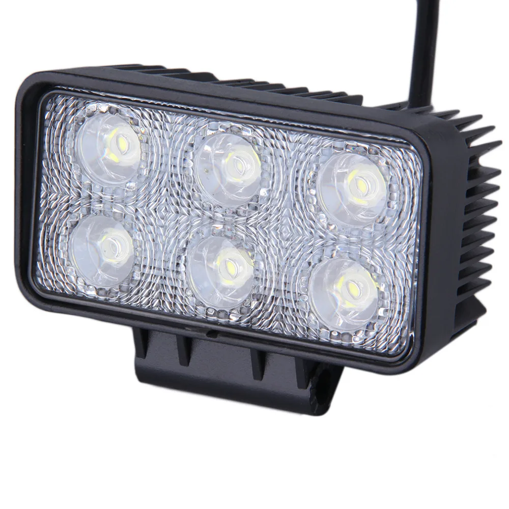 

Universal 1 Sets 6LED Square Flood Beam 18W 12V 24V 6000K Light Flood Lamp Offroad Car Truck Boat Fog Driving Lights Hot