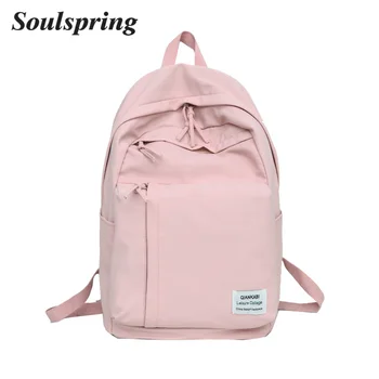 

Harajuku Minimalist Waterproof Canvas Backpack 2018 Small Fresh Female On Korean College Student Travel Backpack Bag Tide Wind