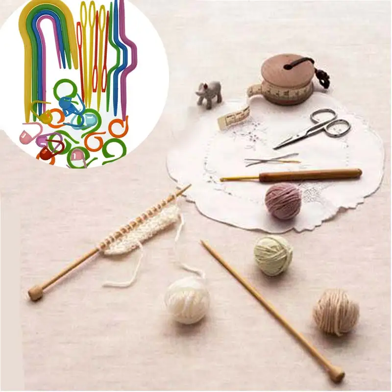 

ABS Knit Stitch Crochet Hook High Quality Markers Needle Knitting Needles 1Set Locking Stitch Plastic Crochet Craft Clip