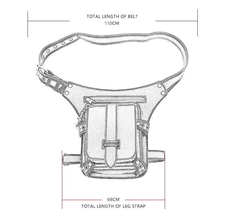 GearDuke модные стимпанк готические поясные сумки Ретро Рок Панк Сумка мужская женская мини кожаная сумка через плечо черная сумка на ногу