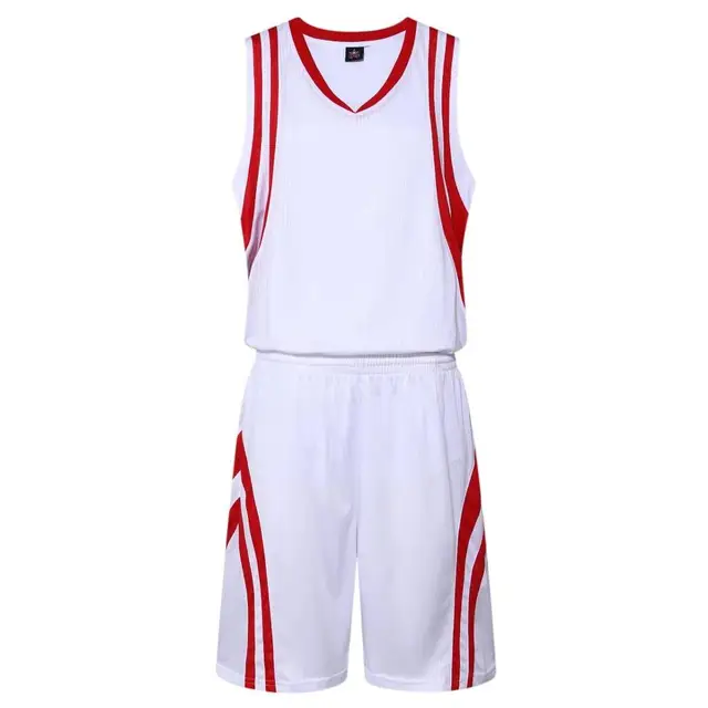 Men blank sleeveless basketball jerseys male basketball sets adult