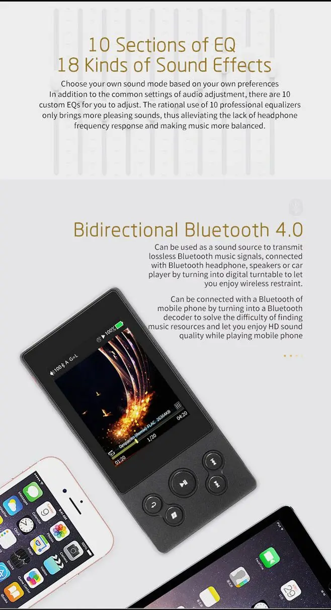 Xduoo X3II 2-го поколения AK4490 Bluetooth портативный HD без потерь Музыкальный плеер