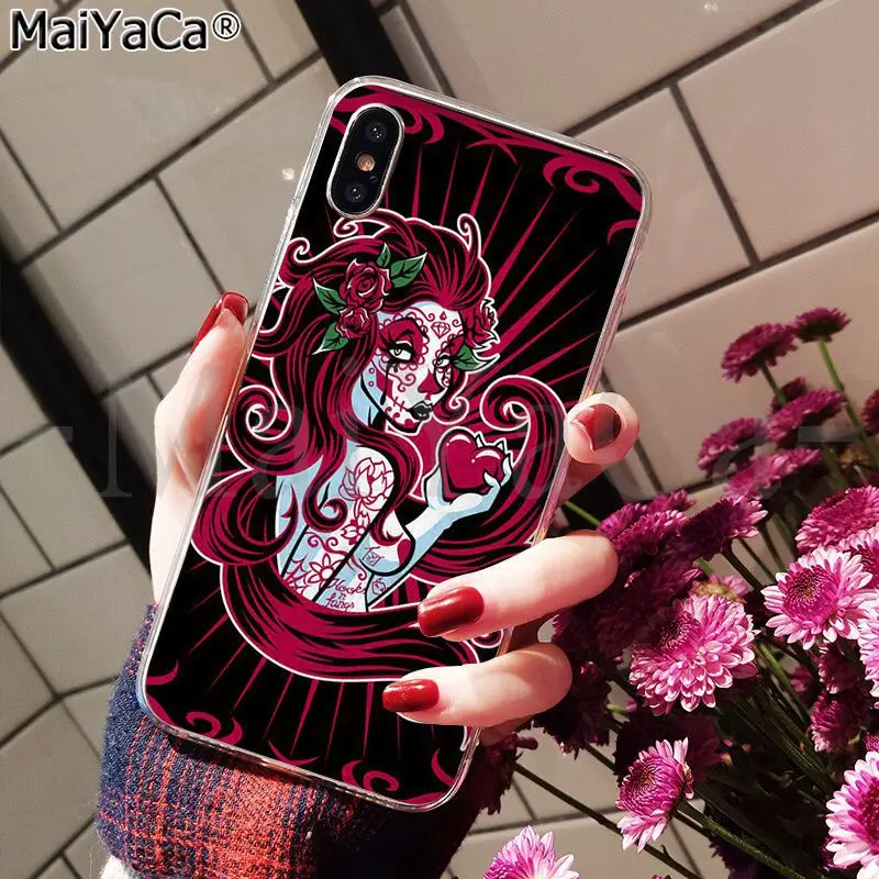 Funny Sugar Skull Girl Tattoo