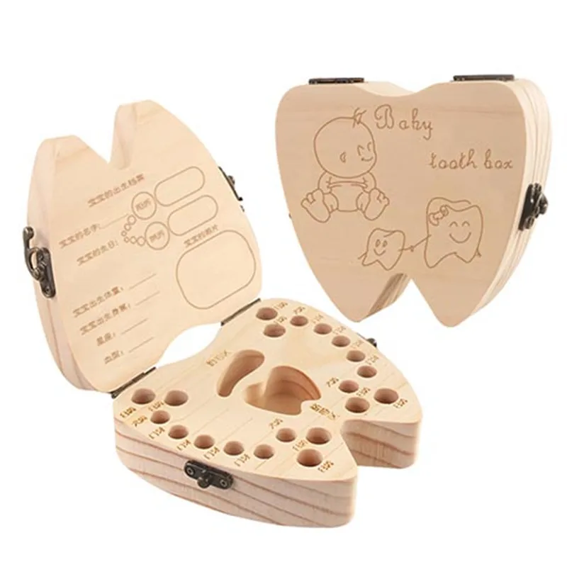 Деревянный грызунок для детей коробочка для молочных зубов органайзер для экономии коробок молочный органайзер для зубов