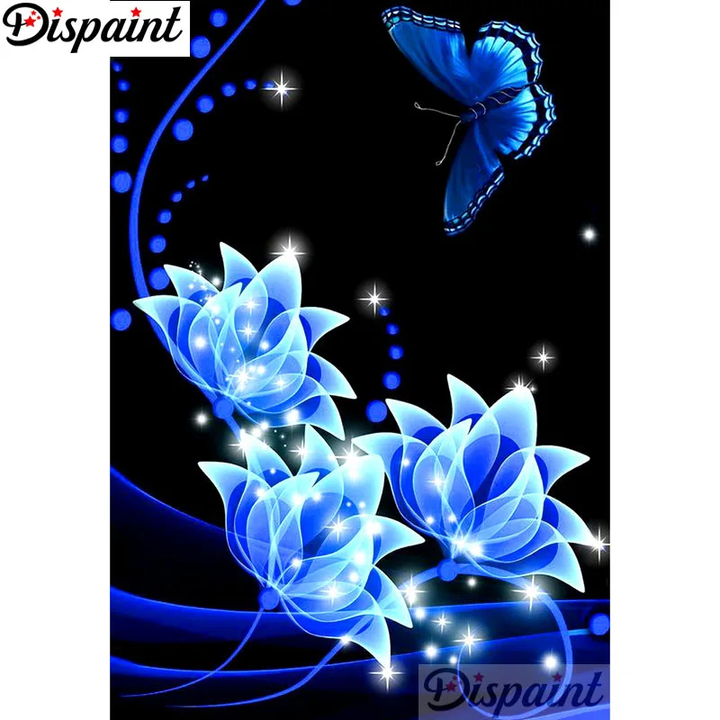 

Dispaint Full Square/Round Drill 5D DIY Diamond Painting "Flower butterfly" 3D Embroidery Cross Stitch Home Decor Gift A11064
