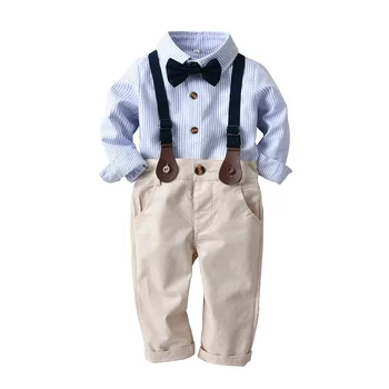 

2019 Baby Clothing Sets Kids Clothes Spring Baby Sets Kids Long Sleeve Sports Suits Bow Tie Shirts + Pants Boys Clothes