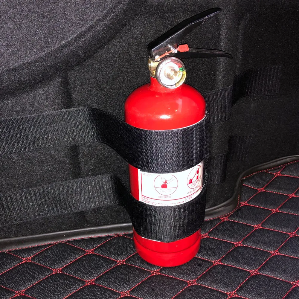 

4 Pcs/Set Fire Extinguisher Car Trunk Belts Storage Bag Magic Tapes Fixing Bandage Bracket Stickers Straps Fastener Car Styling