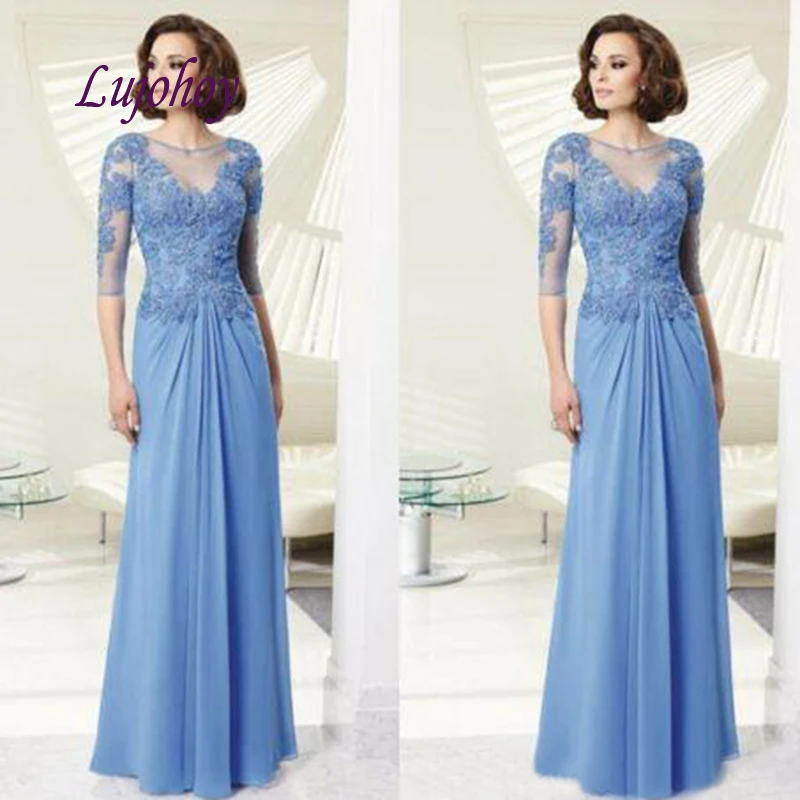 Lange Mouwen Lace Moeder van de Bruid Jurken Plus Size voor Bruiloften Godmother Formele Bruidegom Diner Jurken Lange Mouwen Lace Moeder van de Bruid Jurken Plus Size voor Bruiloften Godmother Formele Bruidegom Diner Jurken