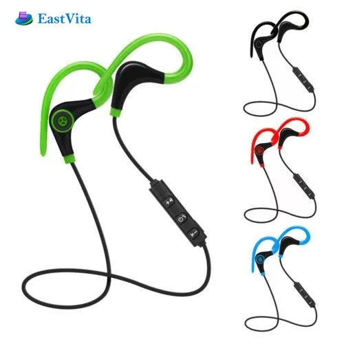 

EastVita Bluetooth Wireless Stereo Earbuds Secure Earhook for iPhone Android Phones IPX4 Sweatproof Sport Earphons with Mic
