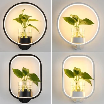 New Modern led wall lamp living room restaurant stair aisle lamp study bedroom bedside lamp hydroponic plant wall lamps modern minimalist circle led bedside wall lamp post modern staircase corridor bedroom living room restaurant wall lamp