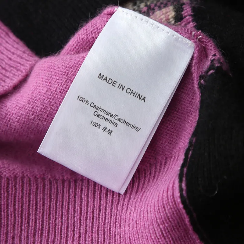 Демисезонный Трикотажные Вышивка кашемировые свитера пуловер Одежда с длинным рукавом кашемир фиолетовый o-образным вырезом Femme вязаный свитер