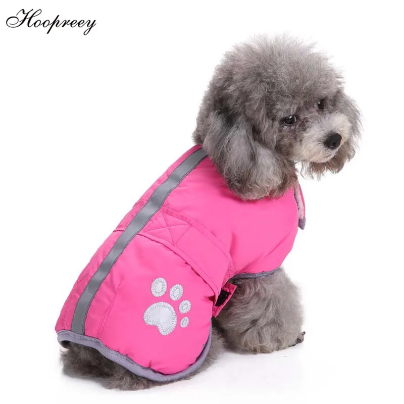 

XS-4XL Reflective Strip Winter Clothes Both Side Worn Dog Overalls Warm Hook and Loop Fastener Easy Wear Pet Coat for Dogs 10A