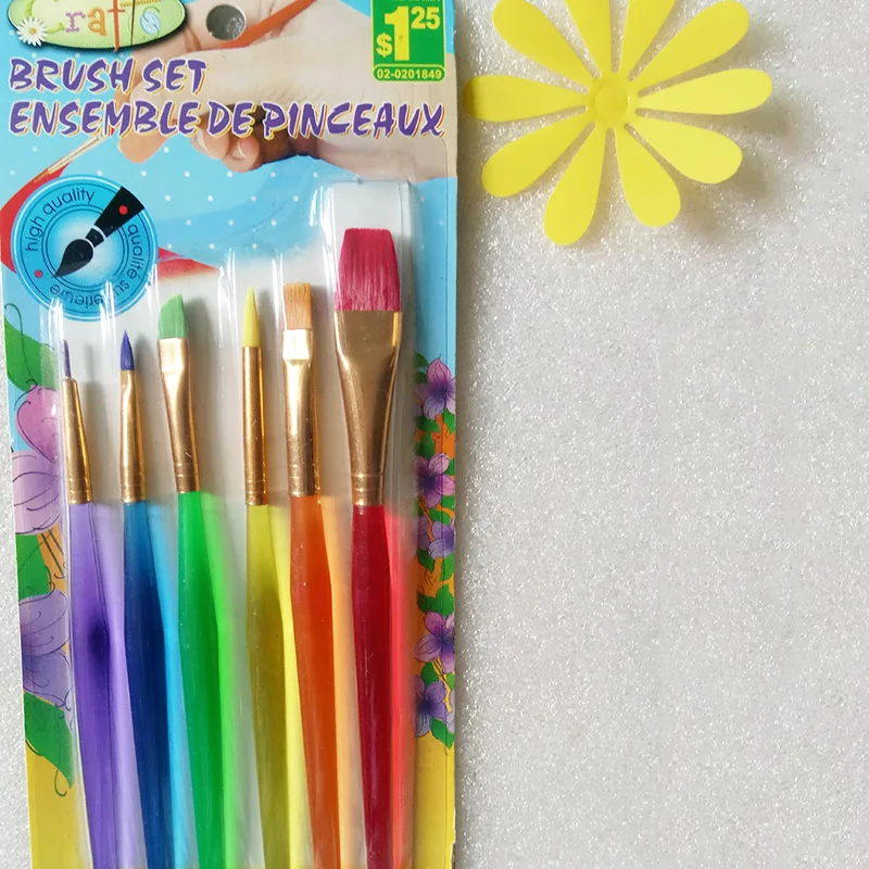 EG_ 4Pcs/Set Kids Hair Paint Brush Oil Acrylic Painting Brushes Supplies AU Reli 