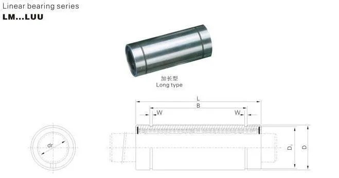 2 шт./лот LM12LUU длинный тип 12 мм Линейный шарикоподшипник ЧПУ части для 3D принтера