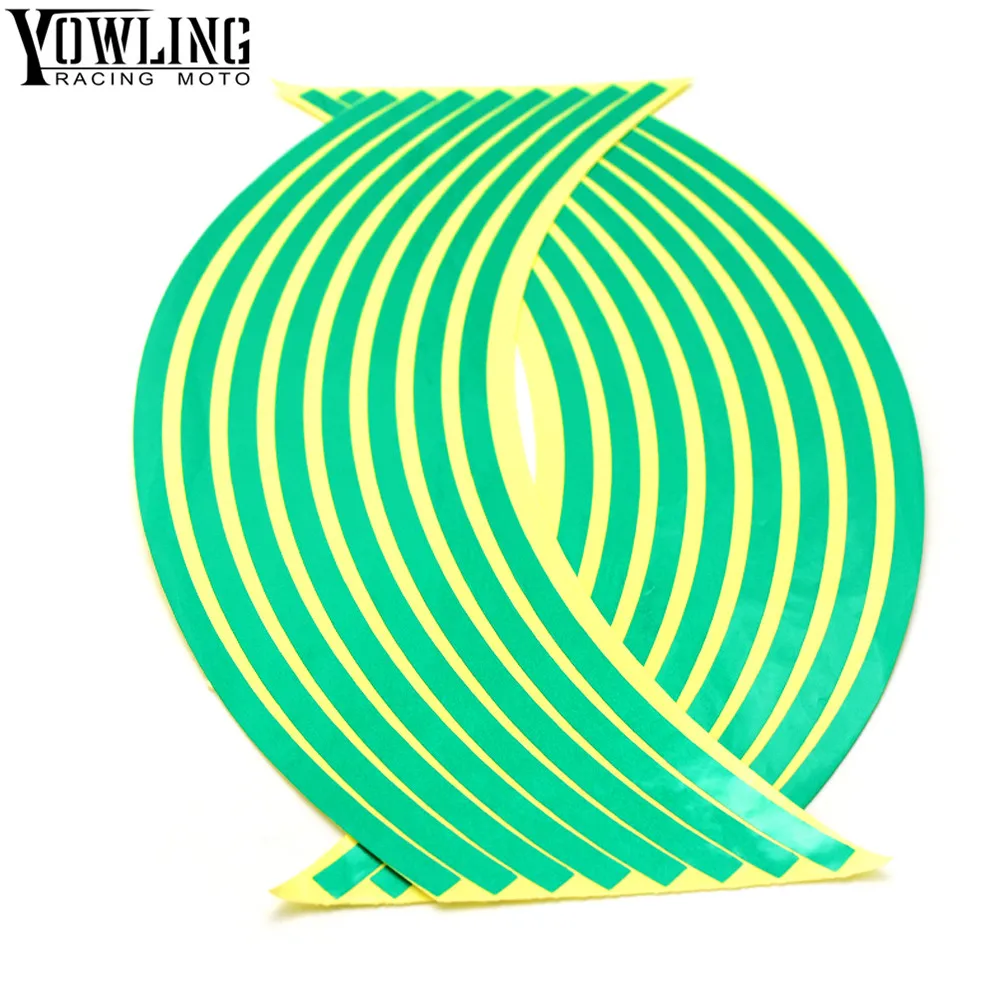Per Kawasaki Zx-9 Zx-9R Zx-500R Zr-10R Zr-6R Zr-750 Zzr1200 Colorato Moto Rcycles Ruota Adesivi Riflettenti Rim Moto Nastro Della Banda