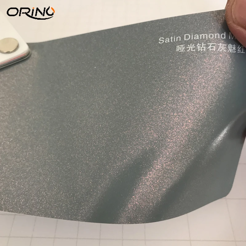 Satin Diamond Grey Red Vinyl Film