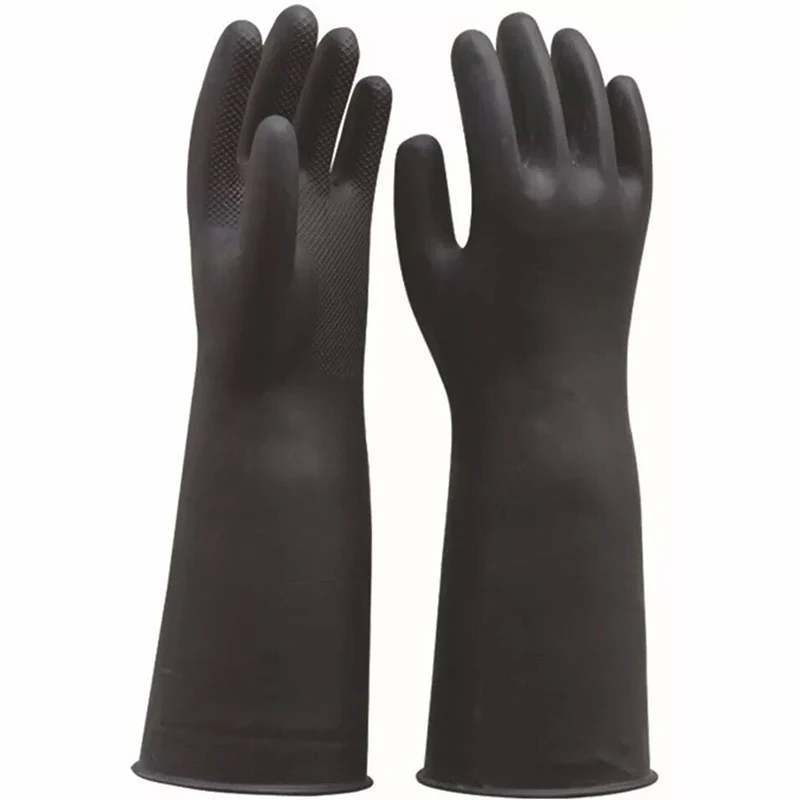 Черная длинная Защитная садовая промышленная Резина перчатки 60 см эластичные кислотостойкие щелочестойкие резиновые рабочие удобные