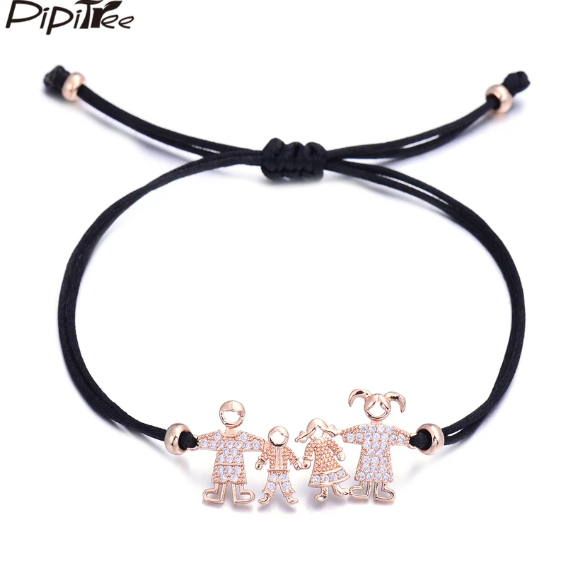 

Pipitree Sweet Mom & Dad & Boys & Girls Family Bracelet Adjustable Lucky Red String Charm Bracelets for Men Women Kids Jewelry