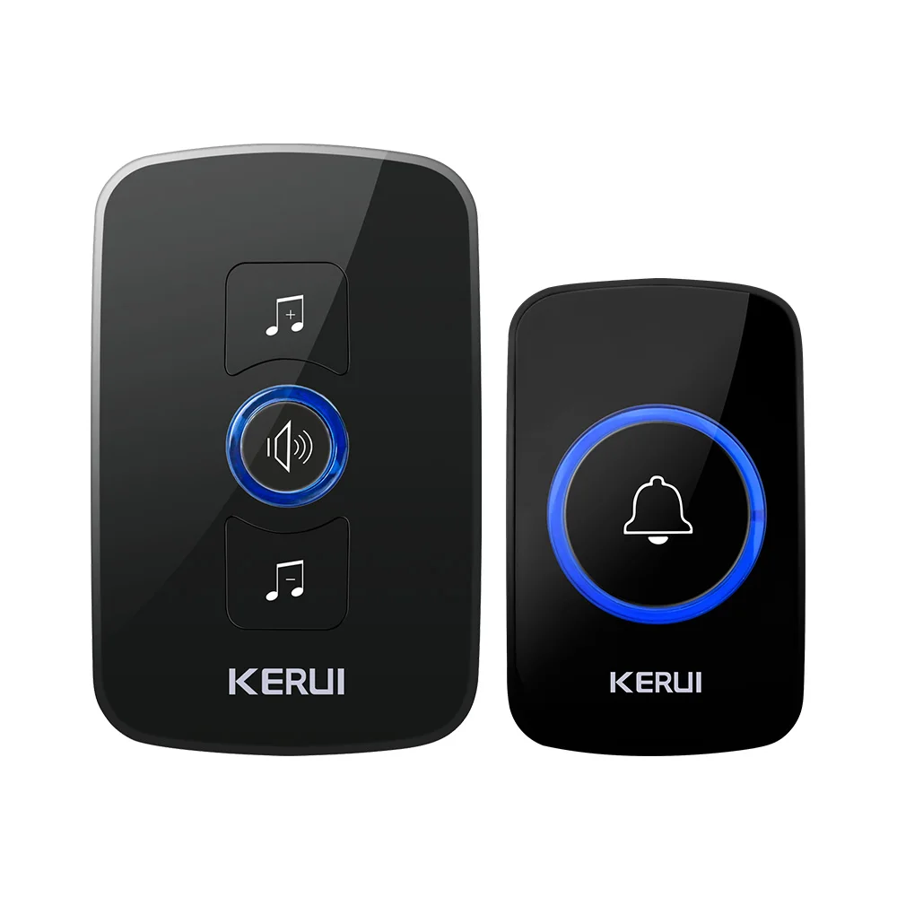 KERUI 433 МГц Беспроводная тревожная кнопка Аварийная кнопка SOS дверной звонок для домашней сигнализации система безопасности аварийный звонок дверной звонок Система - Цвет: kit2 Doorbell-black