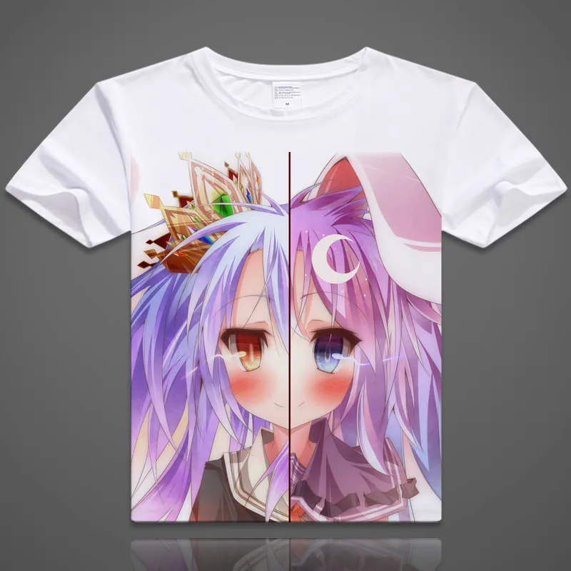 Coshome No Game No Life T shirt Sora Shiro Cosplay T-shirts 3D Print Short Sleeve Summer Tees Tops (13)