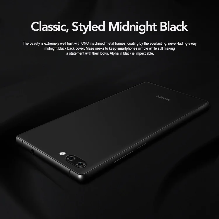 MAZE ALPHA 4GB RAM 64GB ROM MTK Helio P25 2.5GHz Octa Core 6.0 Inch 2.5D Corning Gorilla Glass FHD Screen Dual Camera Android 7.0 4G LTE Smartphone